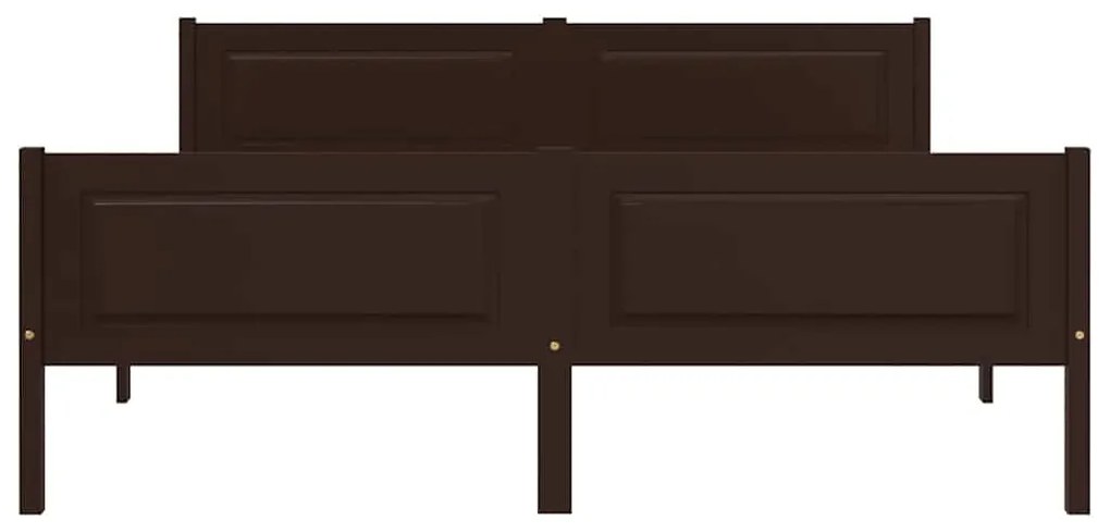 Estrutura de cama 160x200 cm pinho maciço castanho-escuro