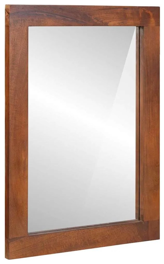 vidaXL Espelho Retangular com espelho Marrom e Prata 50 x 2,5 x 70 cm