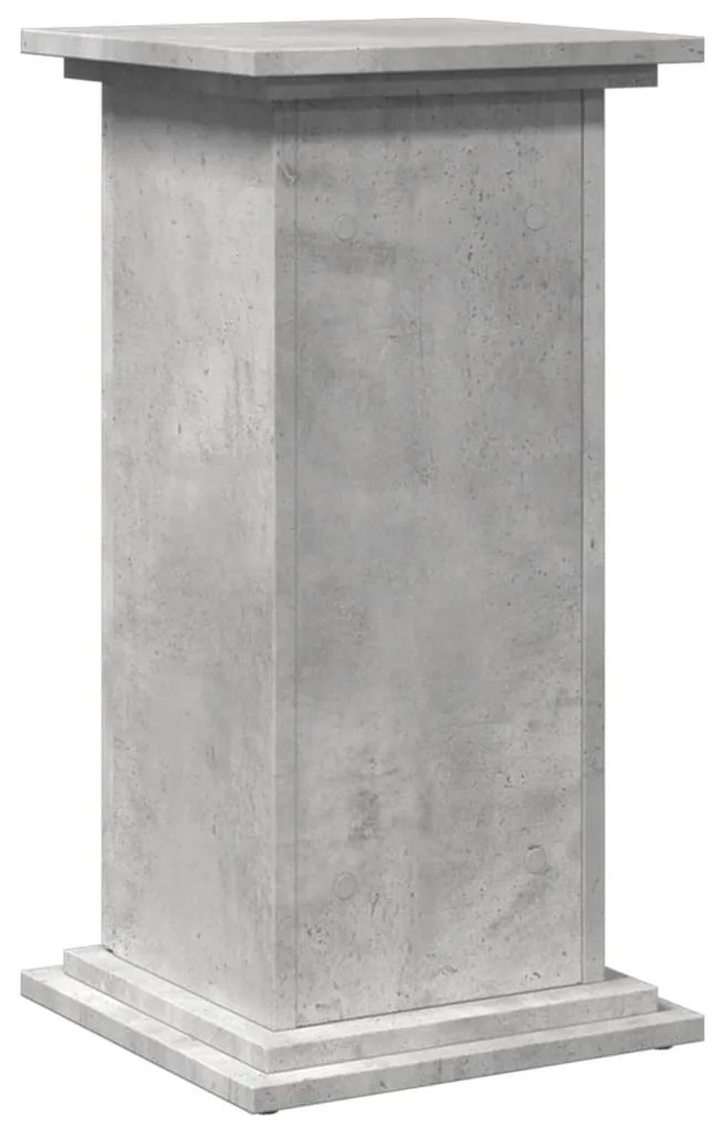 Suporte expositor c/ arrumação deriv. madeira cinzento cimento