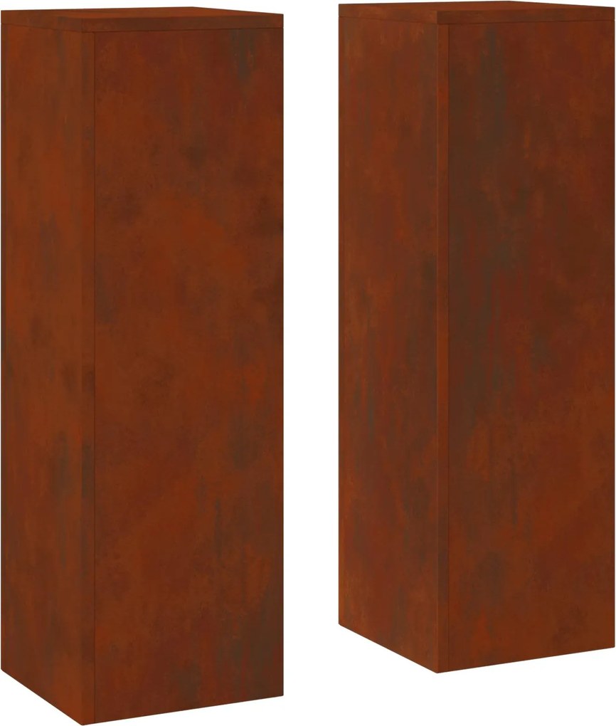 vidaXL Suporte para Plantas 2 pcs Ferro Enferrujado 24 x 24 x 75 cm