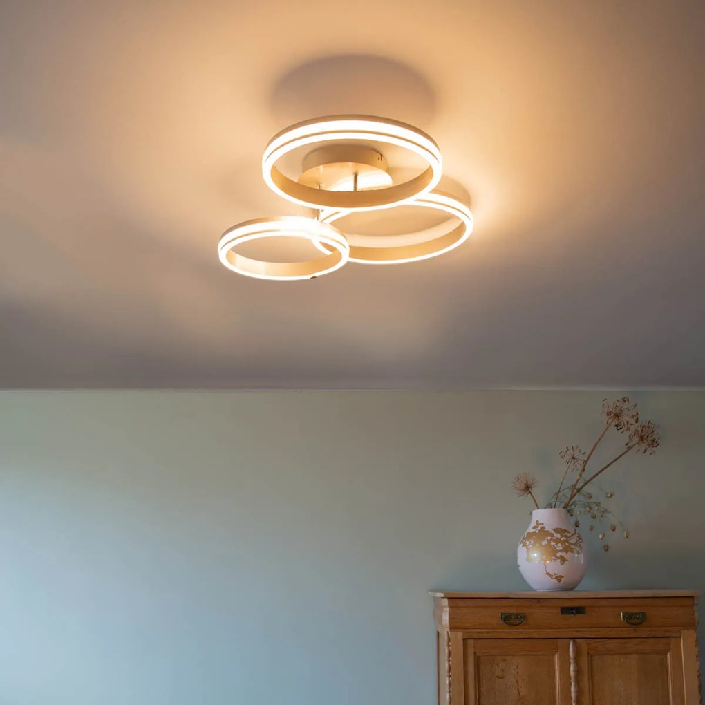 Candeeiro de teto em aço com LED regulável em 3 níveis 3 luzes - Navara