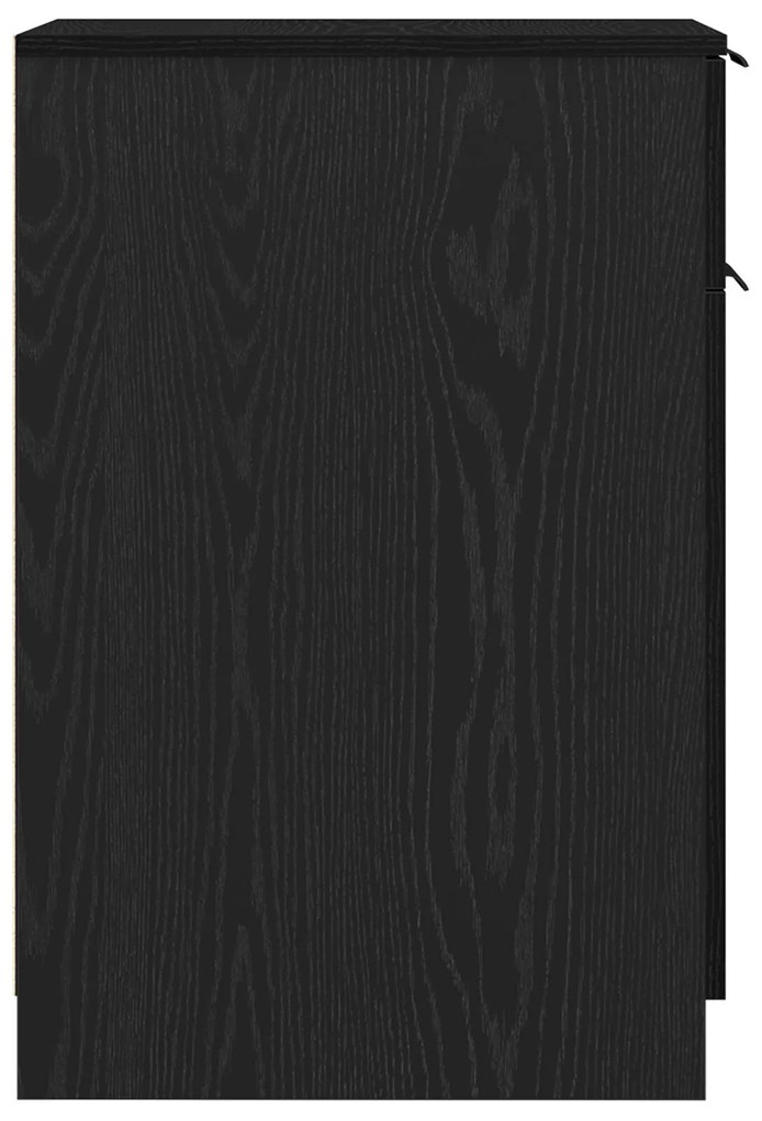 Armário de Mesa vidaXL em Carvalho Preto - 33x50x75 cm - Feito de Made