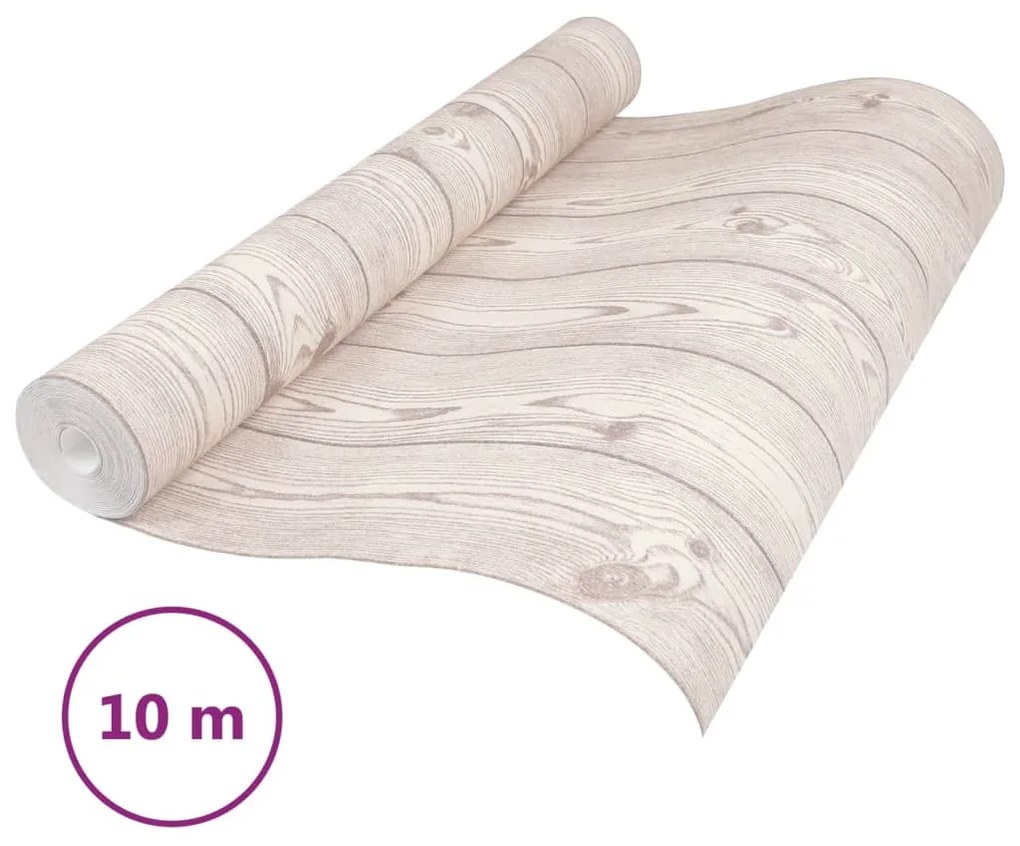 Papel parede 3D grão de madeira 10x0,53 m não-tecido cinza