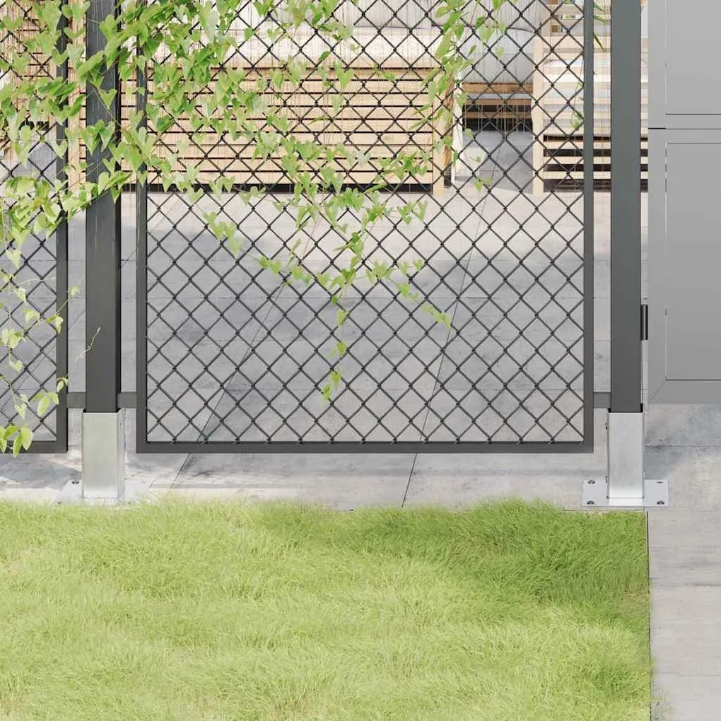 vidaXL Bases de poste quadradas 4 pcs prata 61x61 mm aço galvanizado