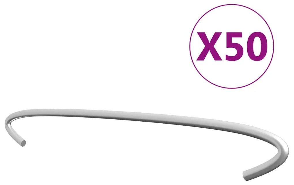 vidaXL Ganchos para gabiões 50 pcs aço galvanizado 40 cm