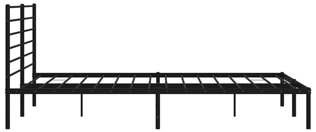 Estrutura de cama com cabeceira 193x203 cm metal preto