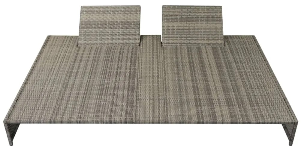 5 pcs conjunto lounge de jardim c/ almofadões vime PE cinzento