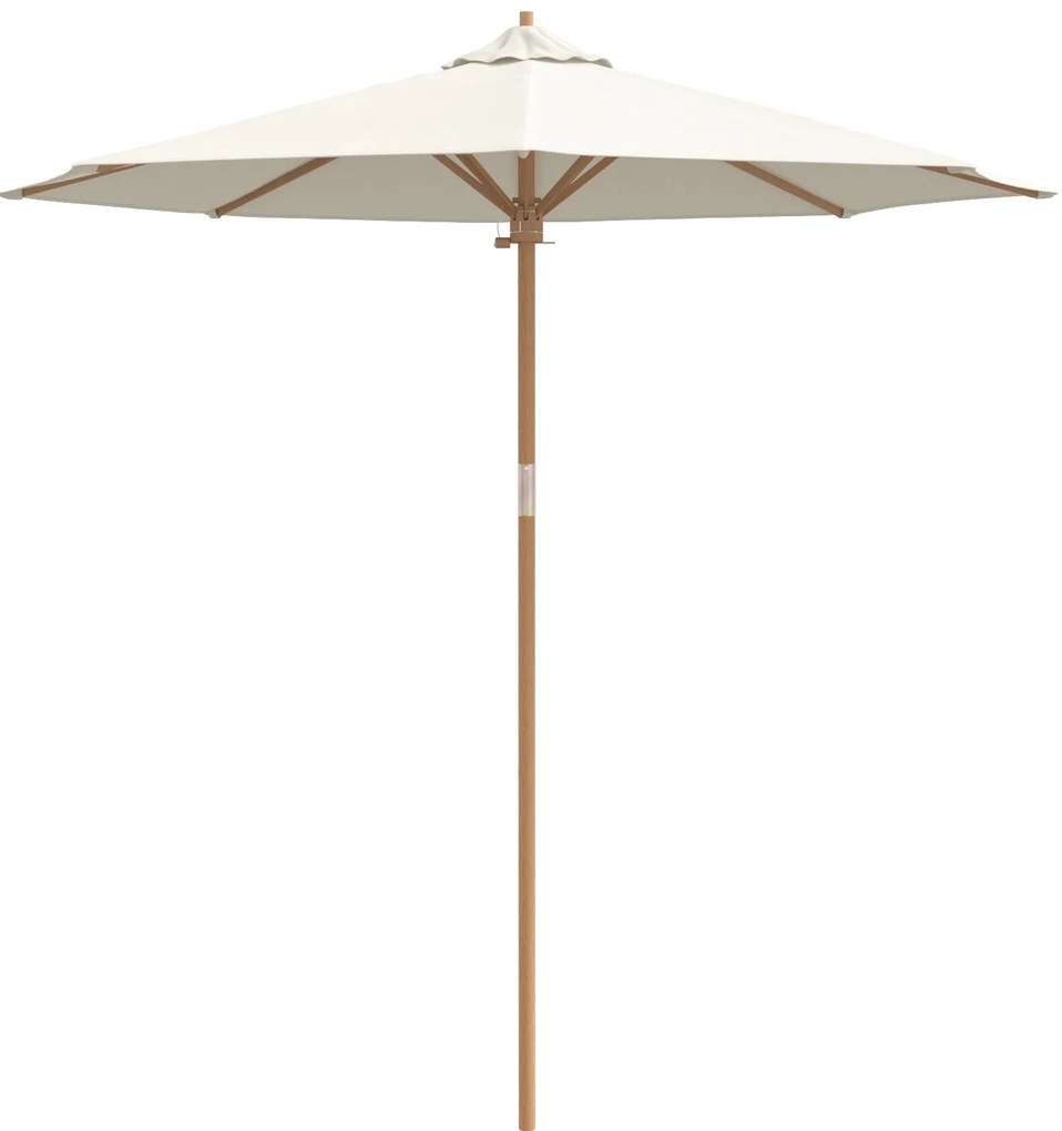 Guarda-sol de Jardim Creme Branco 240x260 cm Bambu