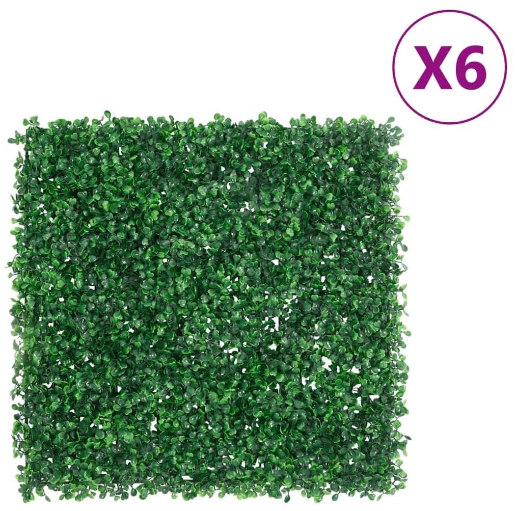 Vedação de arbusto artificial 6 pcs 50x50 cm verde
