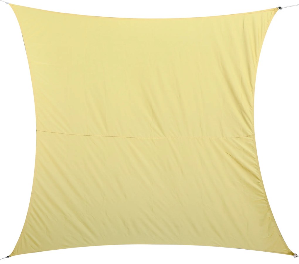 Outsunny Vela de Sombra Retangular 3x4 m Toldo Vela de Poliéster com Proteção UV Aneis em Forma de D e Cordas para Jardim Pátio Piscina  Areia