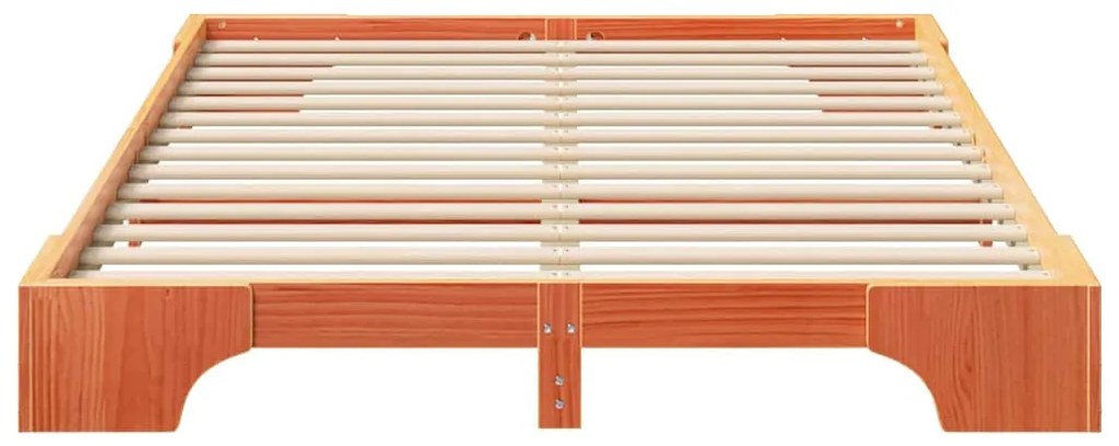 Estrutura de cama de chão Castanho 140 x 210 cm madeira