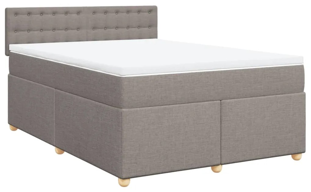 Cama com molas/colchão 140x200 cm tecido castanho-acinzentado