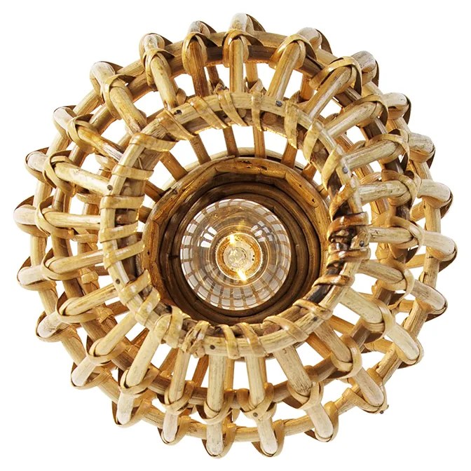 Candeeiro de teto rústico bambu 25 cm - Canna