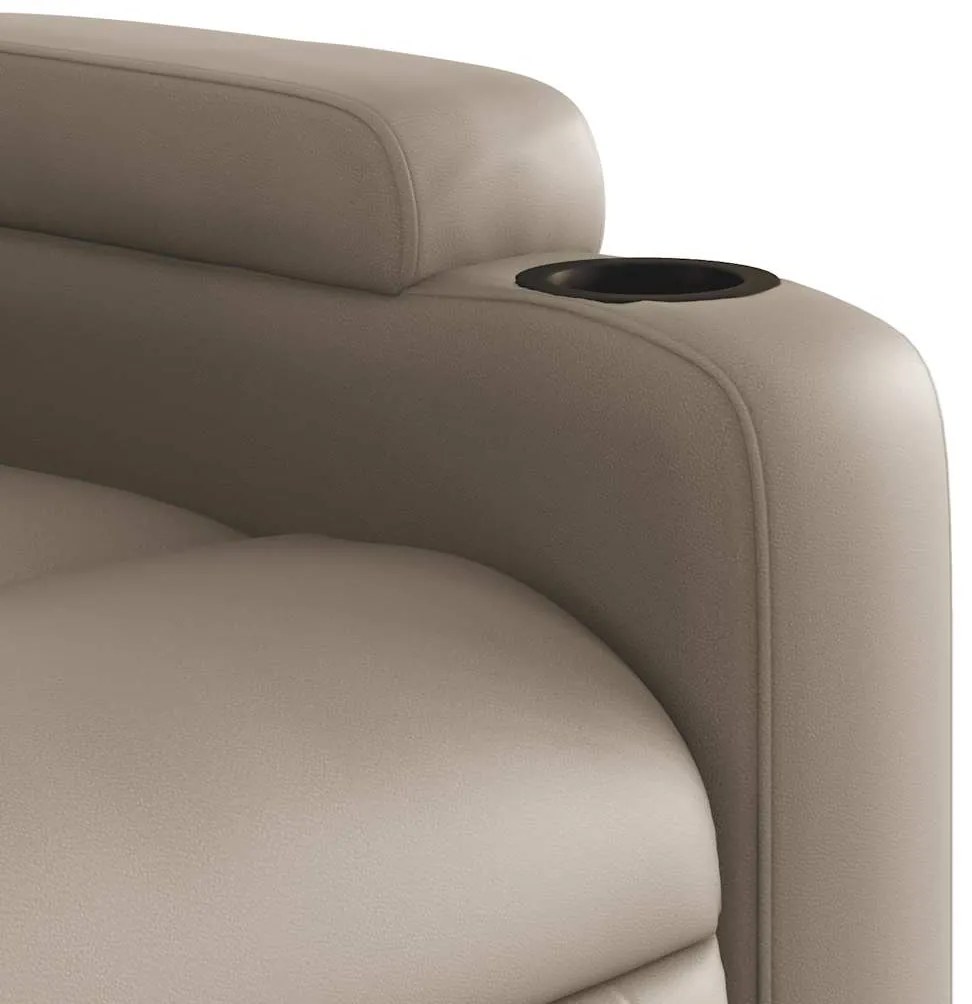Poltrona de massagens reclinável couro artificial cappuccino