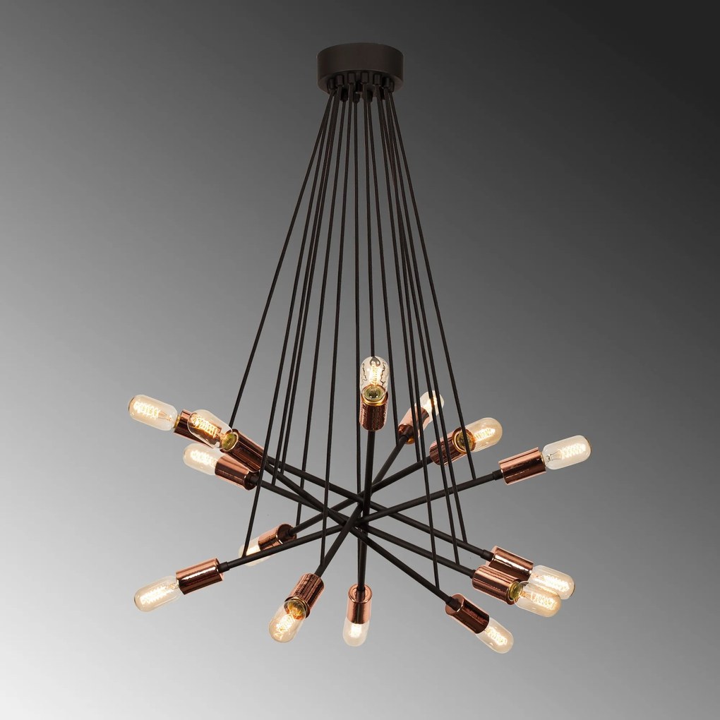 Candeeiro de Teto Okini – Preto Cobre – 52 cm