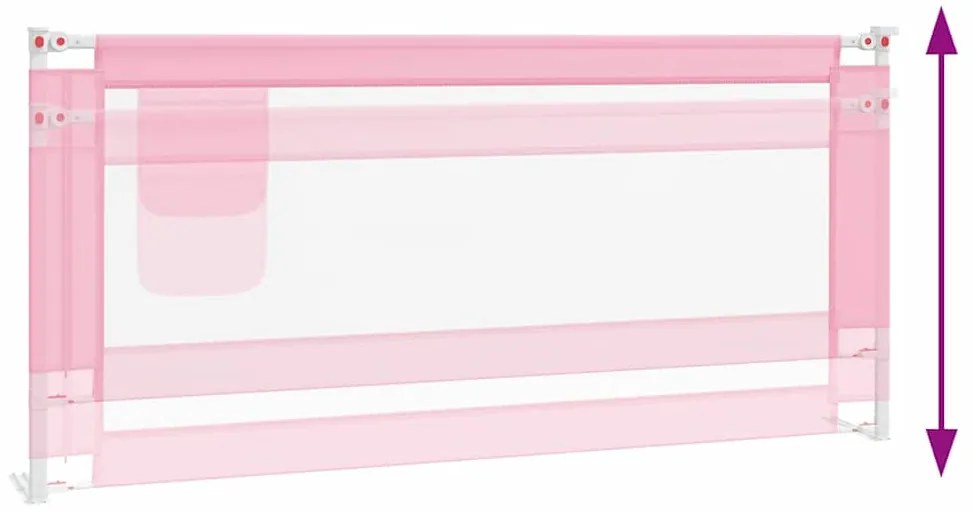 Barra de segurança p/ cama infantil tecido 200x25 cm rosa