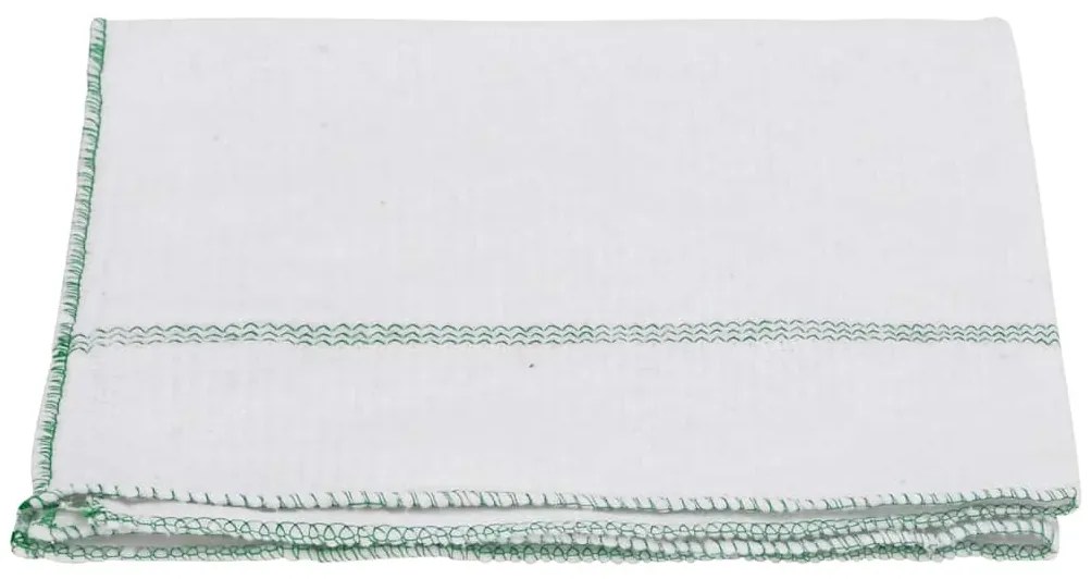 Panos de Limpeza 5 pcs 50x60 cm branco com riscas verdes