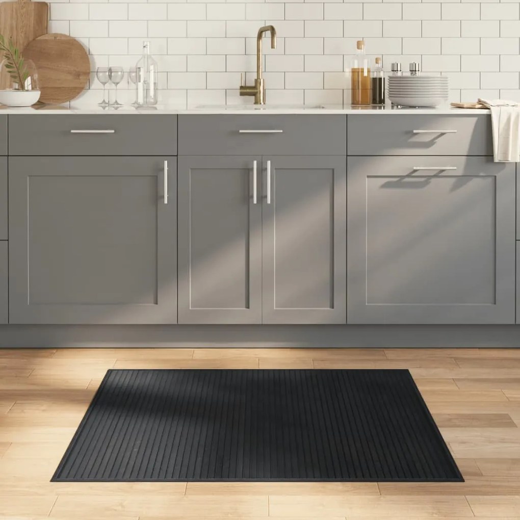 vidaXL Tapete retangular 80x100 cm bambu cinzento