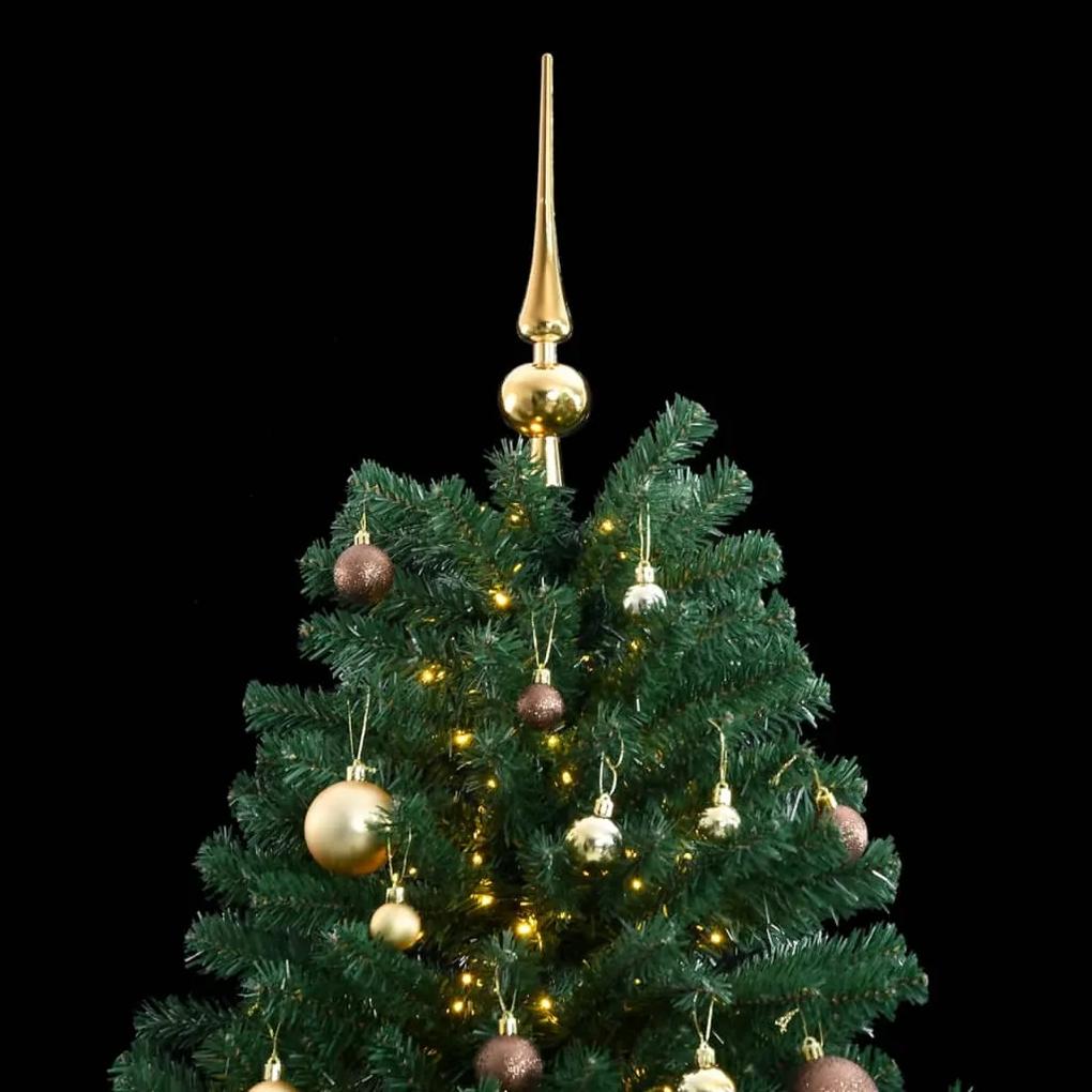 Árvore Natal artificial articulada c/ 300 luzes LED+bolas 210cm