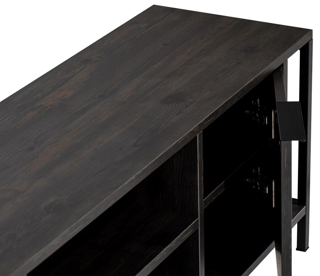 Móvel TV Bond – Castanho Escuro/Preto – 120 cm x 48 cm x 35 cm