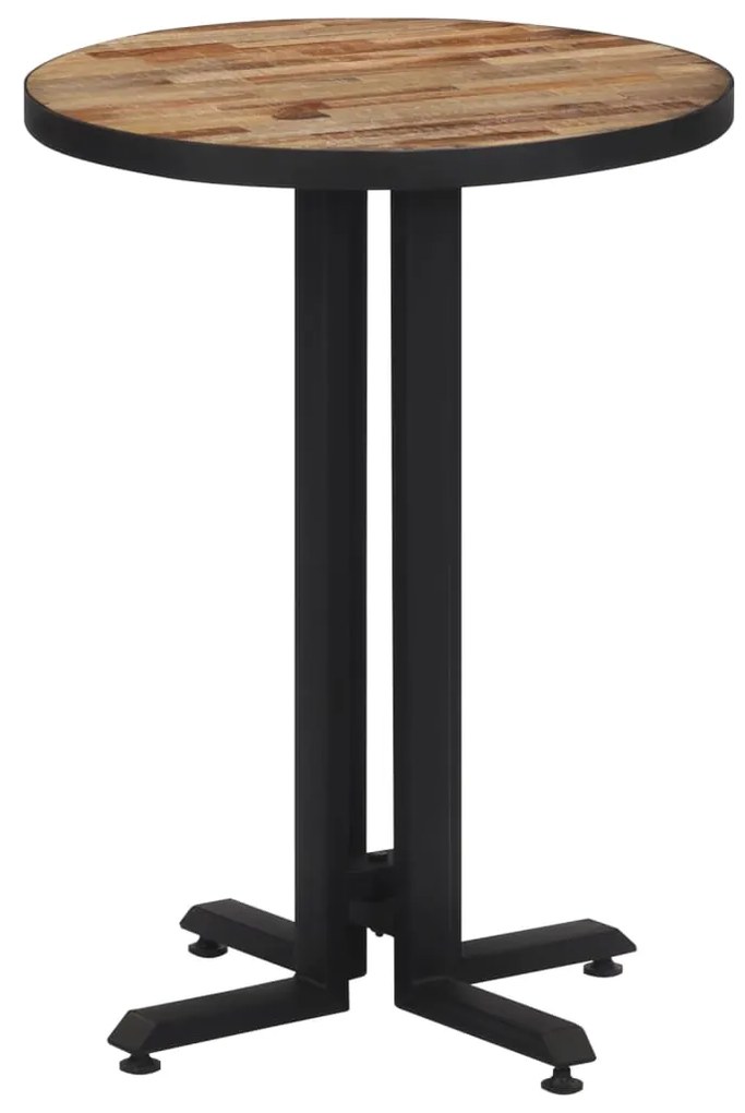 vidaXL Mesa de bistrô redonda Ø55x76 cm teca recuperada maciça