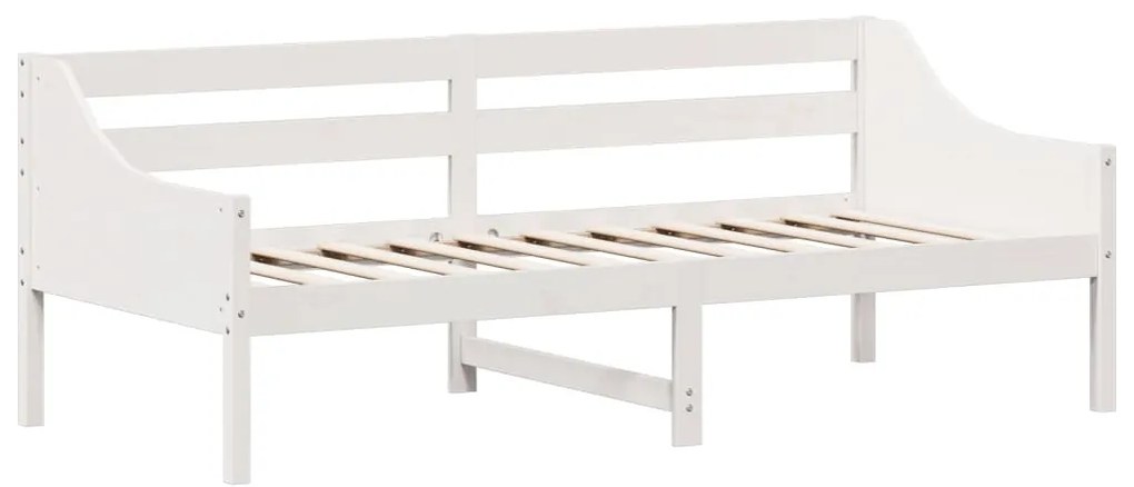 Sofá-cama sem colchão 90x200 cm madeira de pinho maciça branco