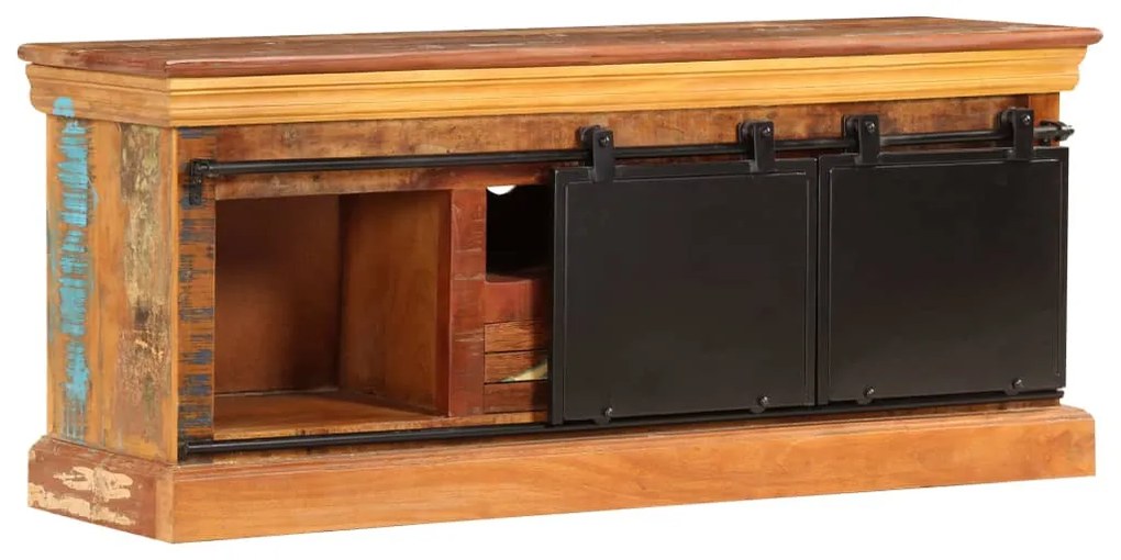 Móvel de TV 110x30x45 cm madeira recuperada maciça