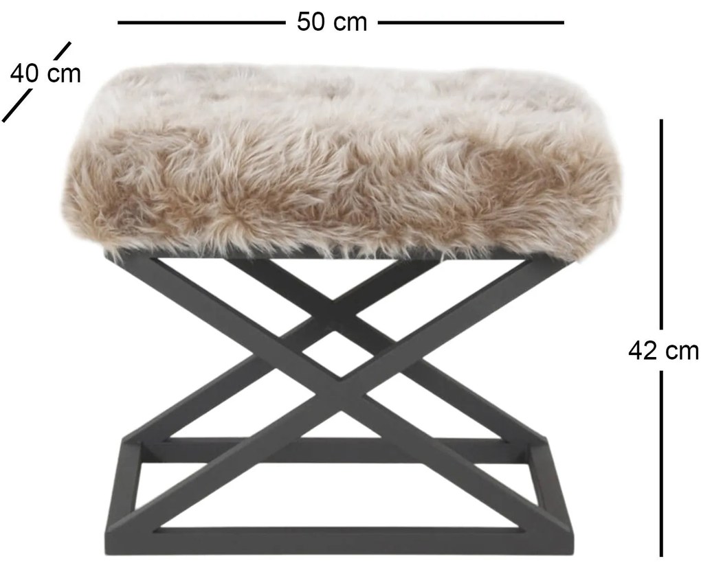 Pouffe Capraz – Preto e Cinza – 50x42x40 cm