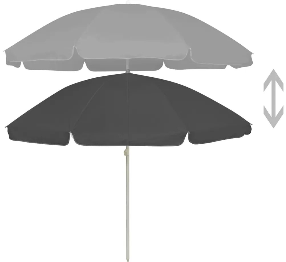 Guarda-sol de praia 240 cm antracite