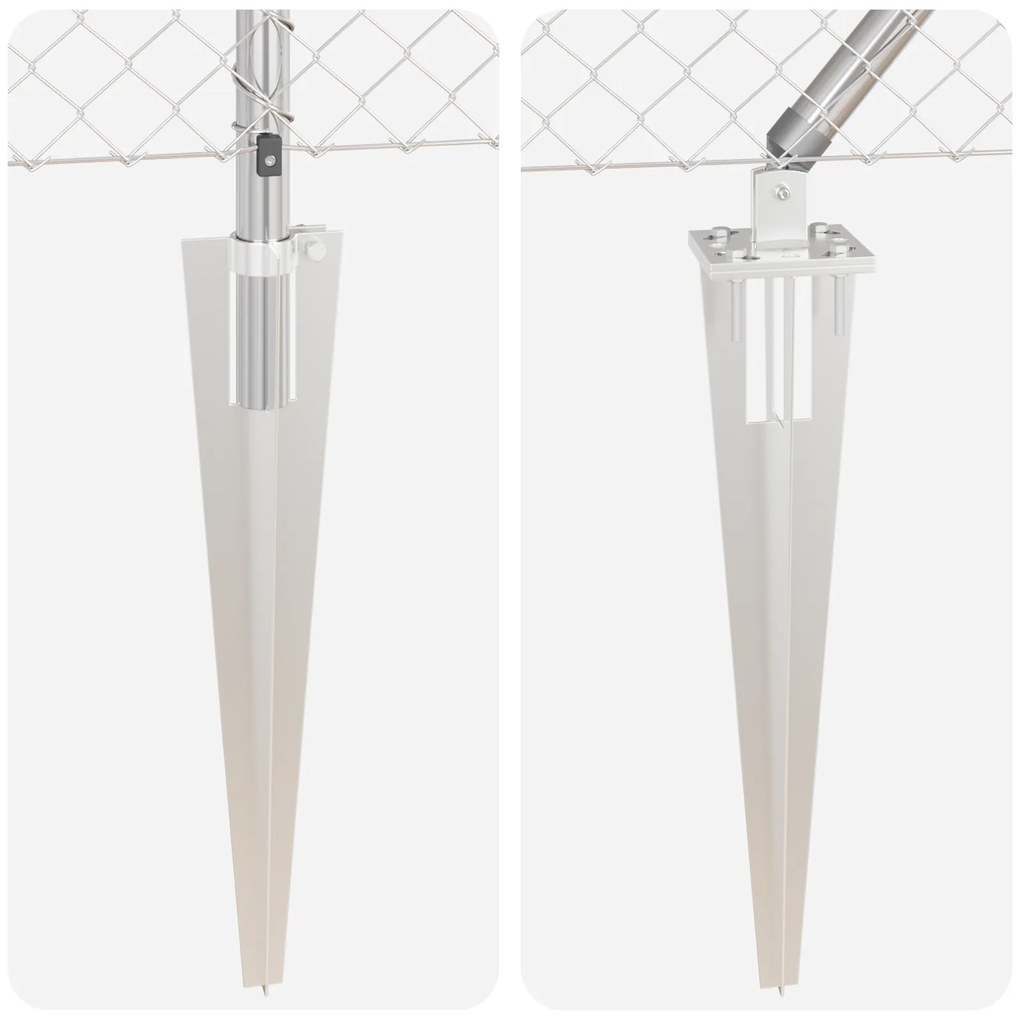 Cerca de Cadeia com 7 Postes de Espeto 1.2 x 10 m Aço Galvanizado