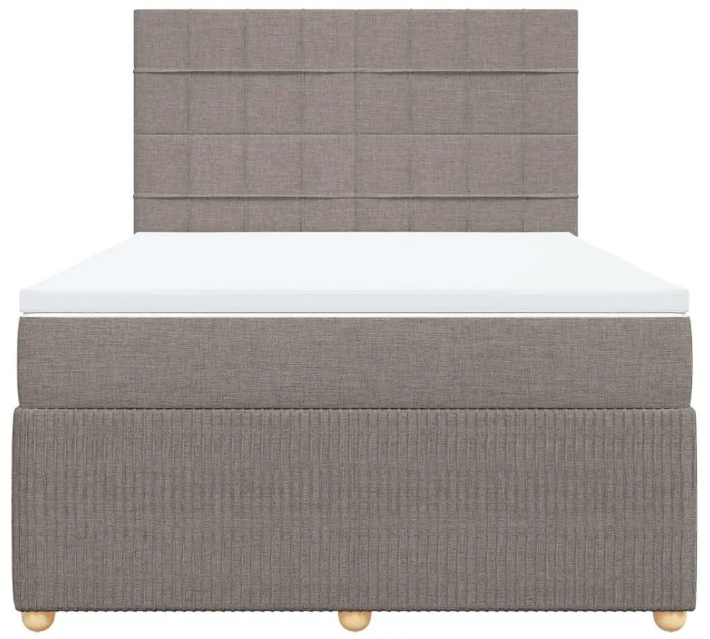 Cama com molas/colchão 140x200 cm tecido castanho-acinzentado