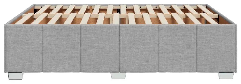 Estrutura de cama sem colchão 140x190 cm tecido cinzento-claro