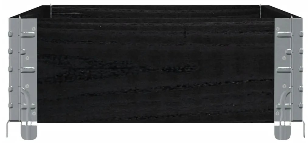 Vaso/floreira de jardim 100x50 cm madeira de pinho maciça preto
