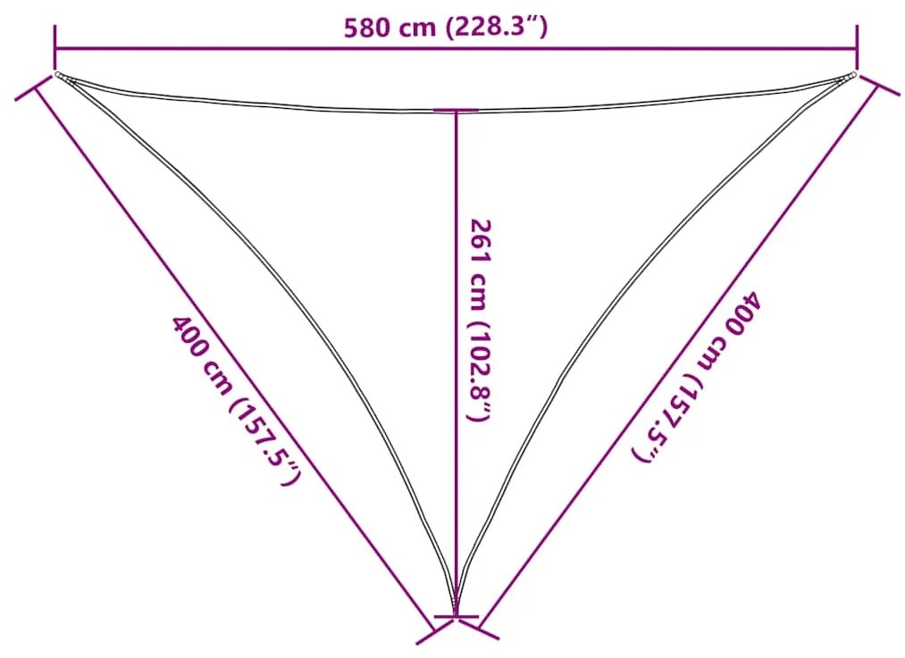 Para-sol estilo vela 160 g/m² 4x4x5,8 m PEAD amarelo