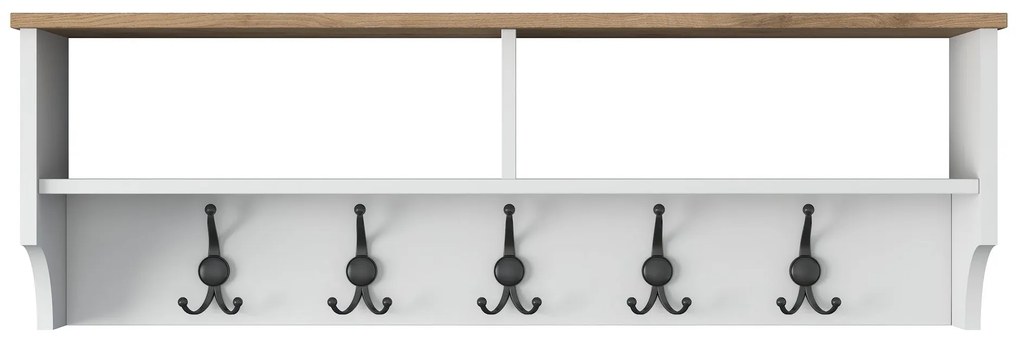 Cabide de Entrada P2 – Branco e Nogueira – 120x37,2x22,2 cm