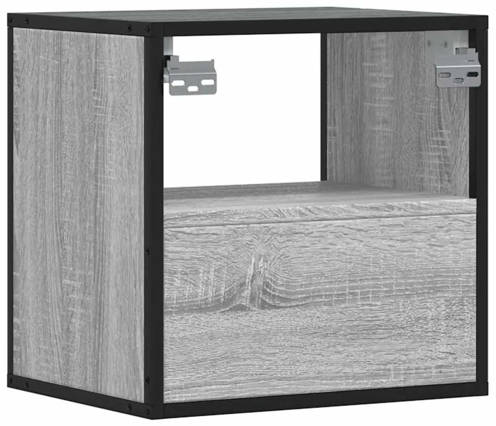 Mesas de cabeceira de parede 2 pcs 40x31x39,5cm cinzento sonoma