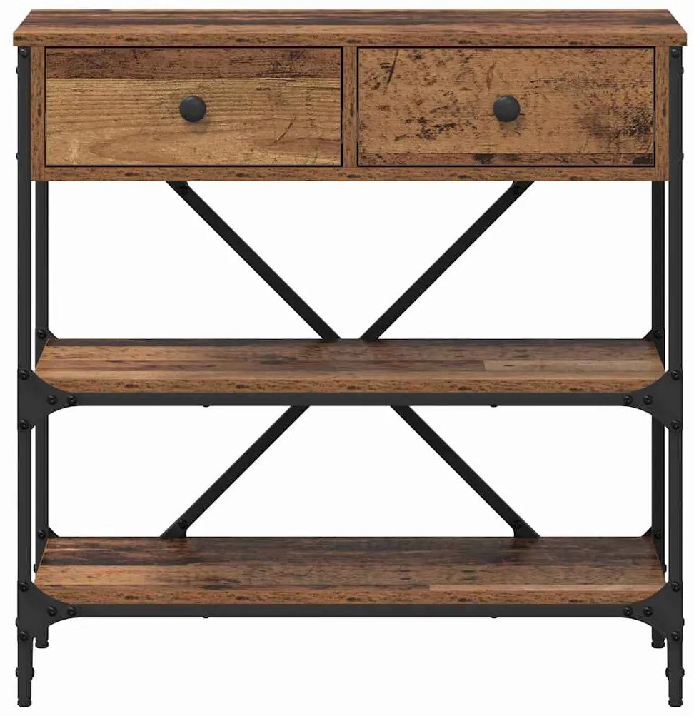 mesa de Console Madeira Velha 75x34.5x75 cm Madeira de Engenharia