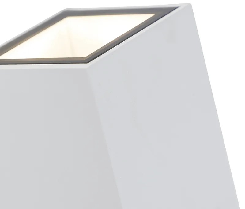 Candeeiro de parede moderno branco 2 luzes GU10 AR70 IP54 - Baleno Moderno