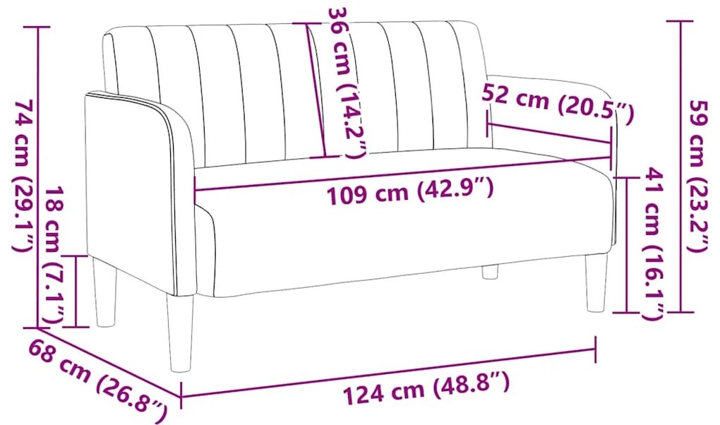 Sofá-luvas 109 cm veludo cinzento-escuro
