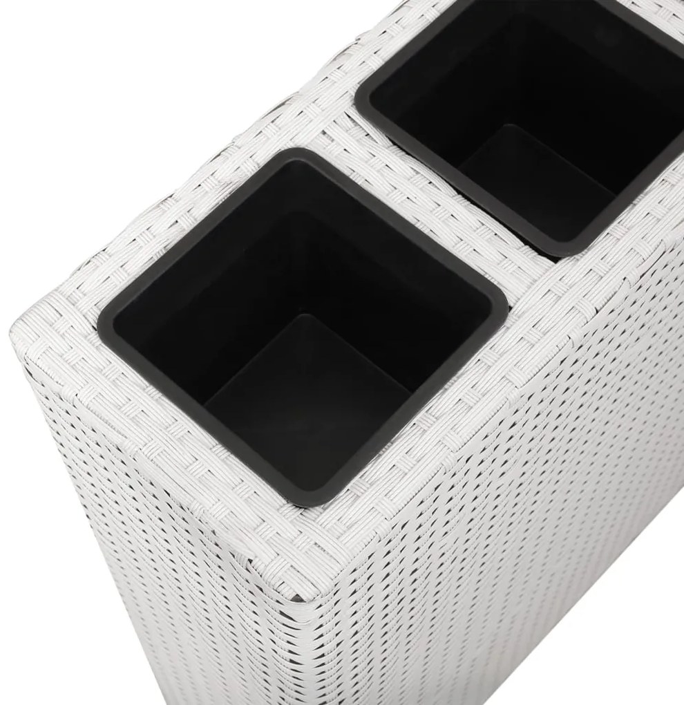 Floreiras de jardim com 4 vasos 2 pcs vime PE branco