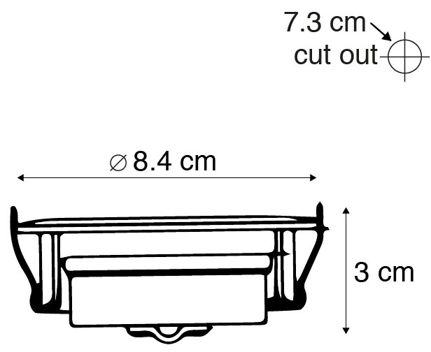 Conjunto de 5 focos embutidos brancos incluindo LED regulável em 3 etapas - Mio Moderno