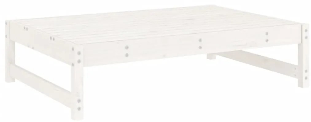 2 pcs conjunto lounge de jardim madeira de pinho maciça branco