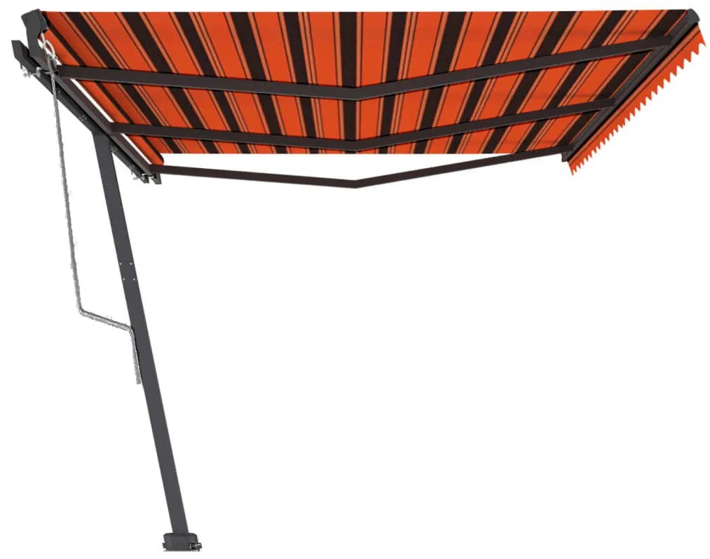 Toldo automático independente 600x300 cm laranja e castanho