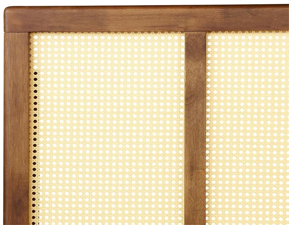 Cama de casal LED em madeira clara 140 x 200 cm AURAY Beliani