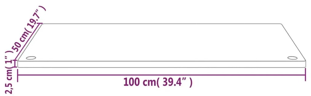 Tampo de secretária 100x50x2,5 cm pinho maciço branco