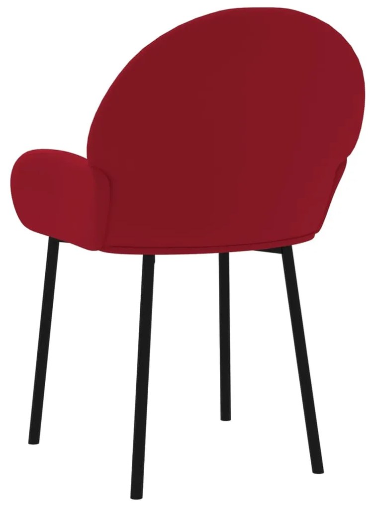 Cadeiras de jantar 2 pcs veludo vermelho tinto