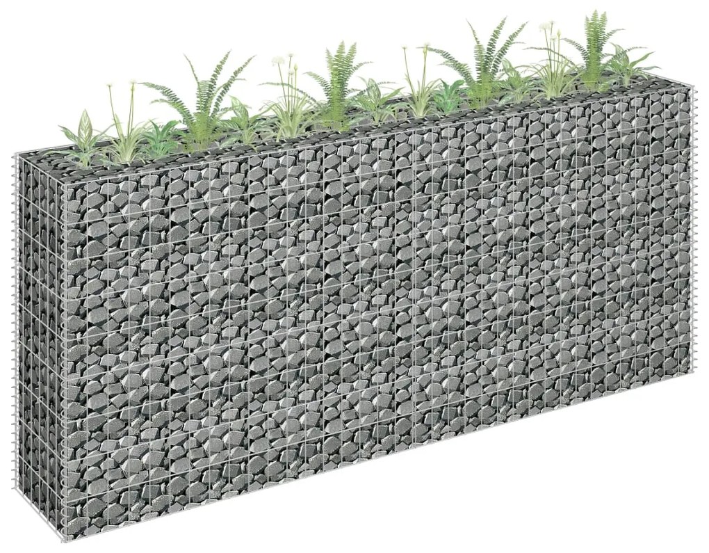 vidaXL Canteiro elevado/cesto gabião 180x30x90 cm aço galvanizado