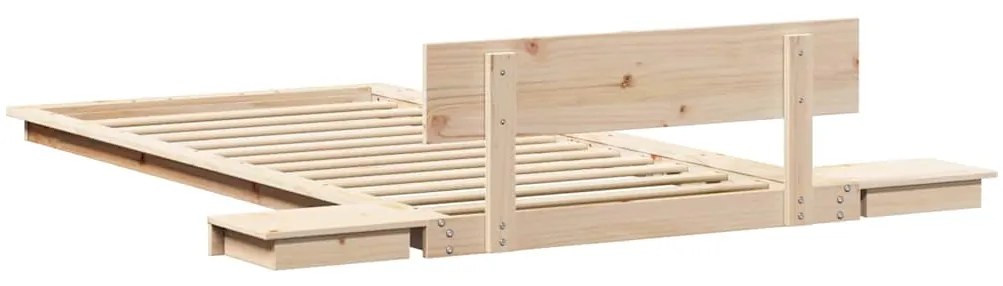 Estrado de Cama com Mesas de Cabeceira 80x200cm Madeira Sólida