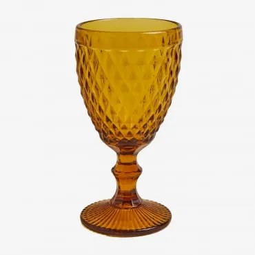 Pack De 4 Copos De Vinho 32 Cl Em Vidro Koviran Ocre Amarelo - Sklum
