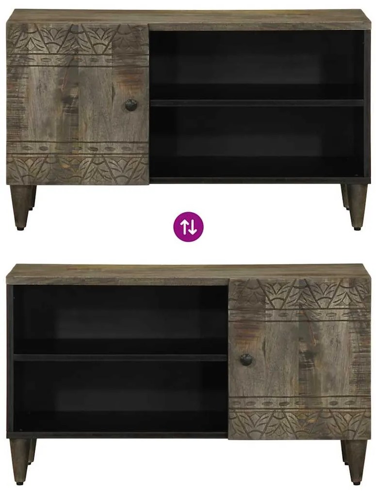 Móvel TV cinzento claro 80x31,5x46 cm madeira mangueira maciça